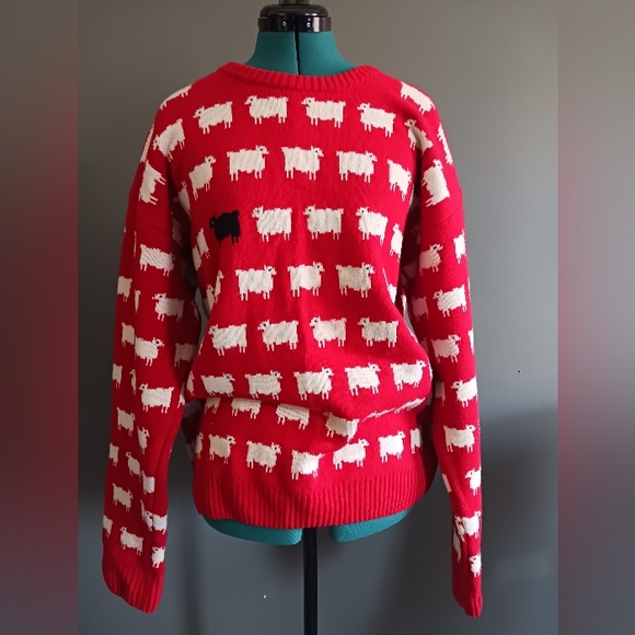 Vintage Warm & Wonderful LONDON 1979" Diana Edition" Wool Sheep Sweater Size M - Picture 3 of 11